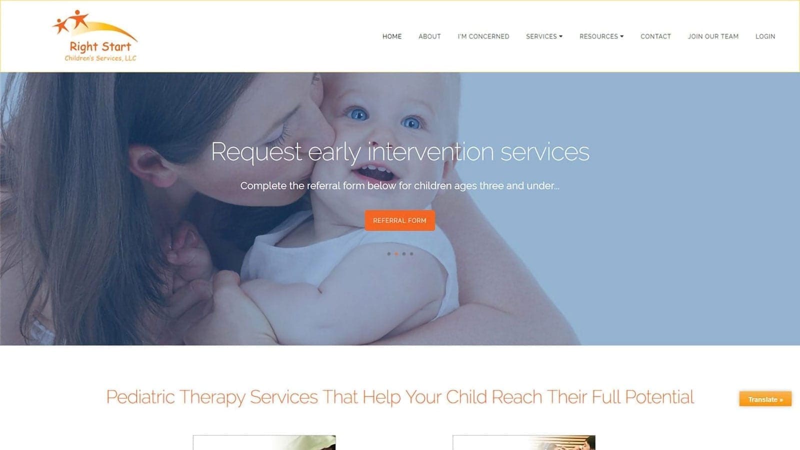 Right Start Children's Services website